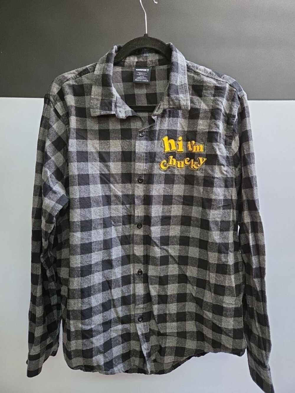 Chucky Brand Wanna Play Plaid Flannel Shirt XL